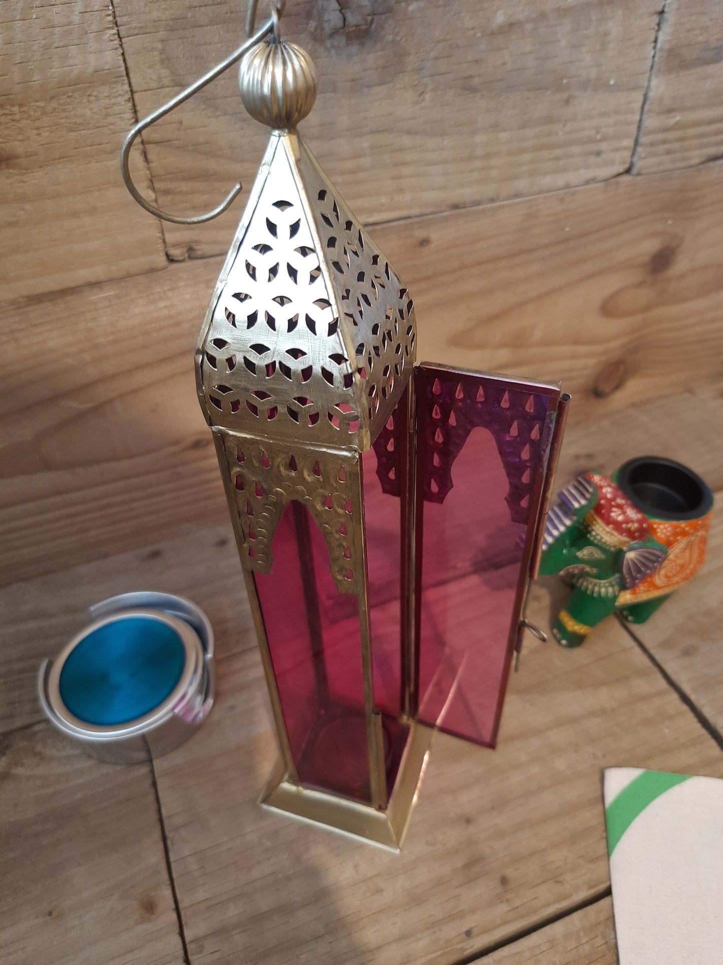 Sahara Glow: Handcrafted Moroccan Glass Lantern