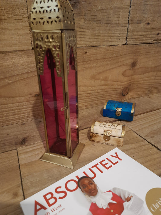 Sahara Glow: Handcrafted Moroccan Glass Lantern