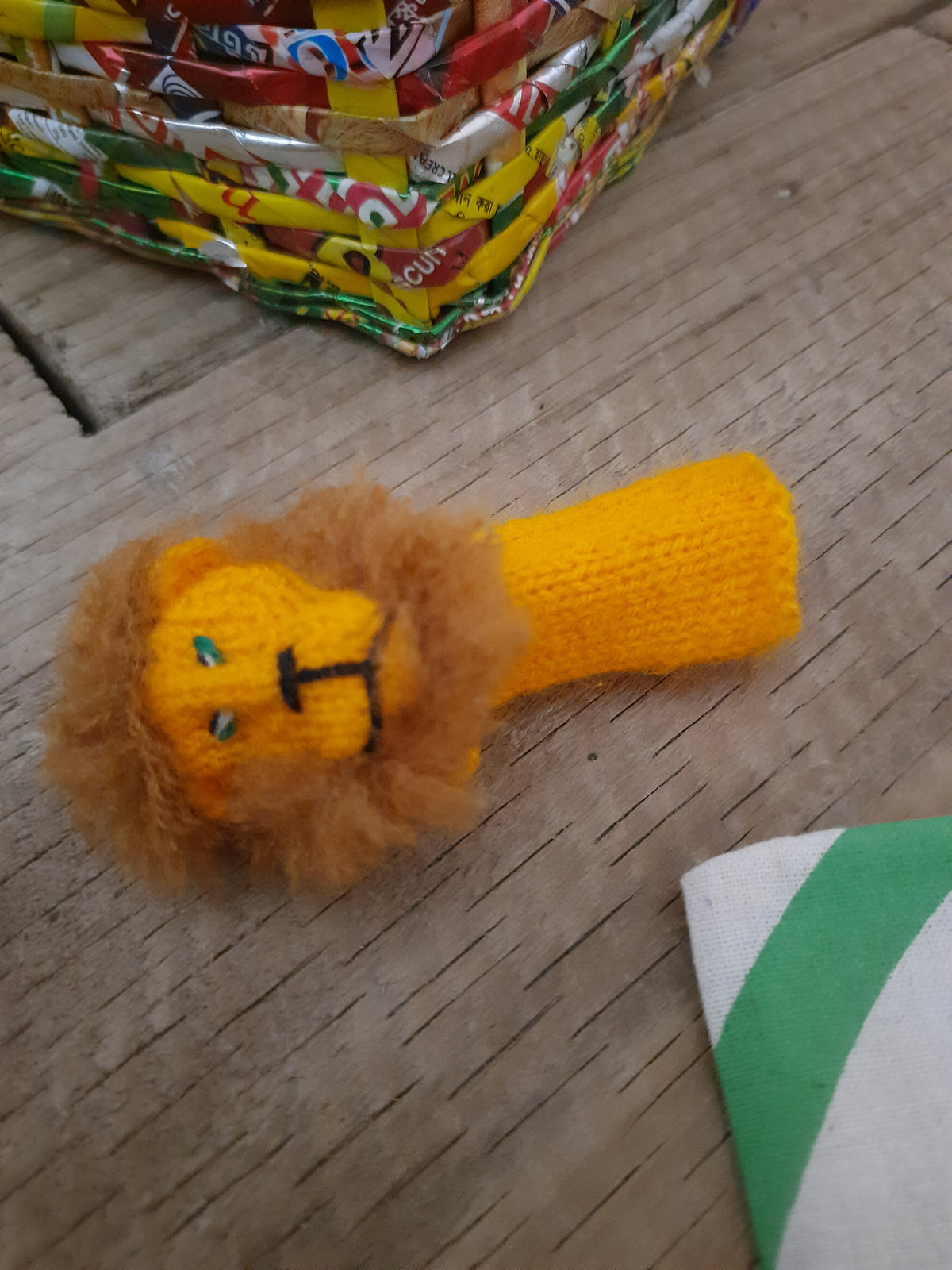 Lion puppet for children's play and stories