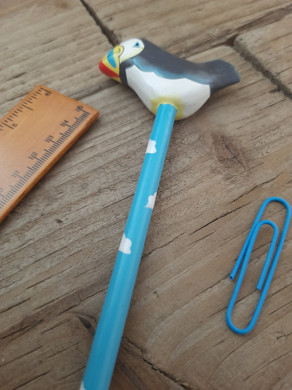 Wooden pencil with bird character