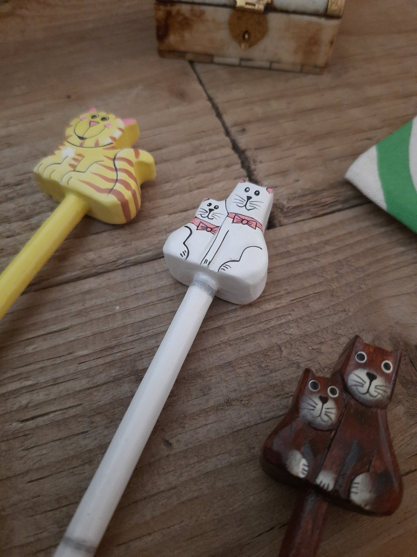 Fancy Wood Pencil - 2 Cats