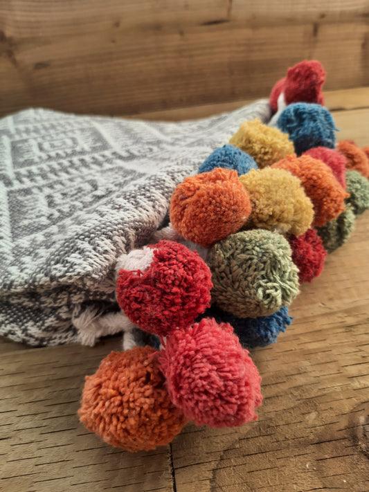 Cozy Pom Pom Throw Blanket