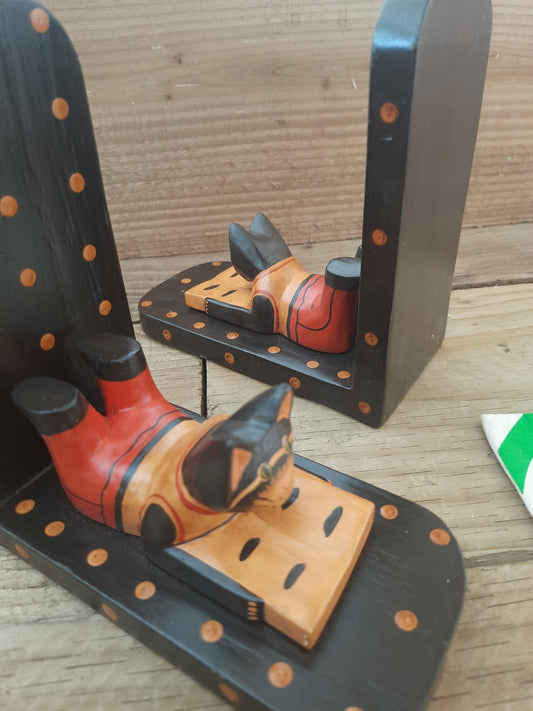 Carved Wooden Cat Ornament Cuteness