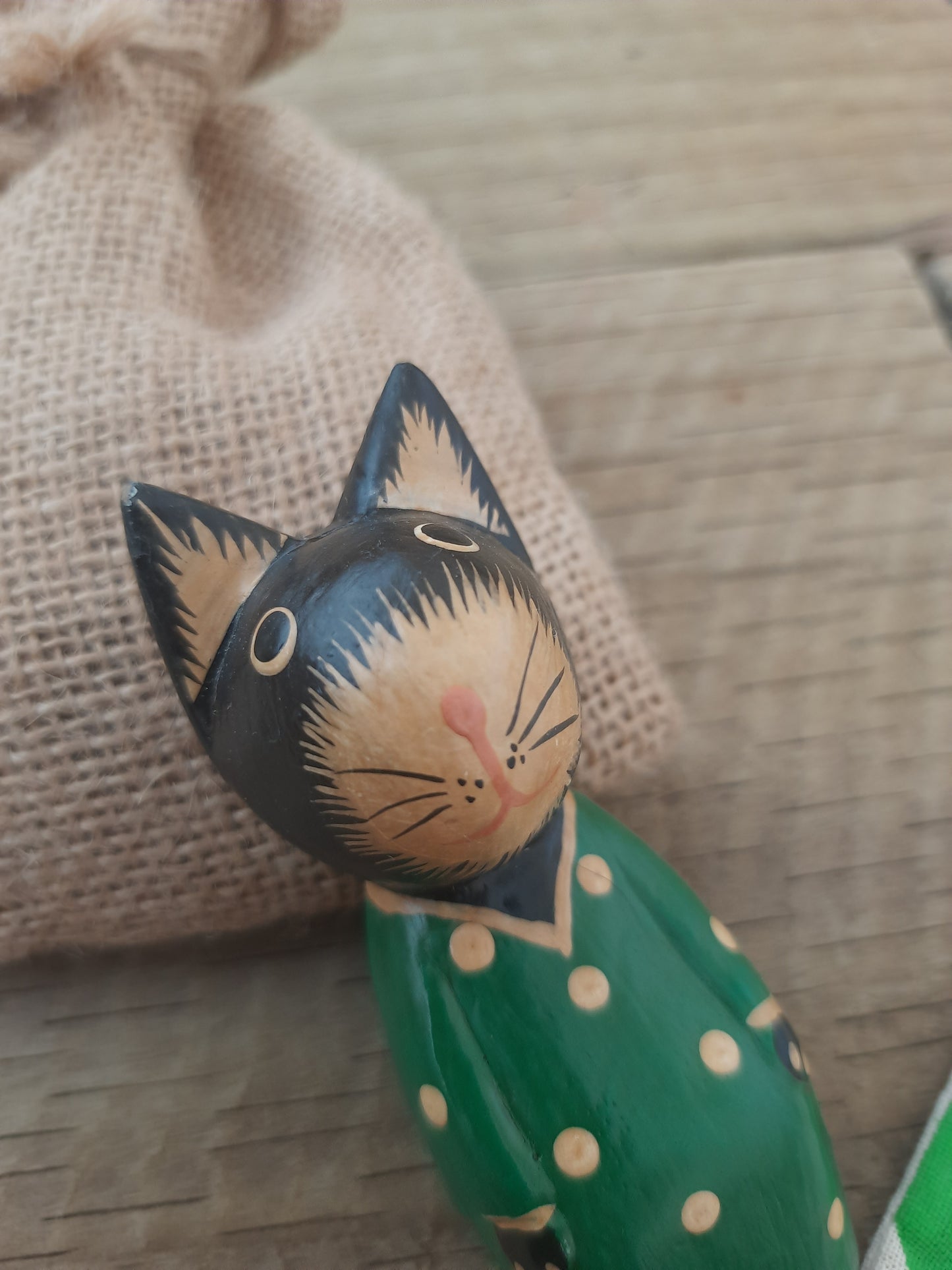 Ethical Wooden Cat Ornament