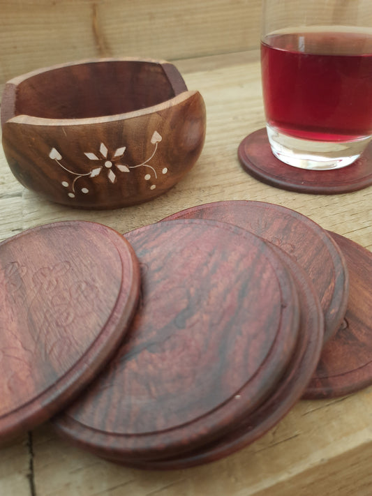 Rosewood Handcrafted Set of 6 Coasters