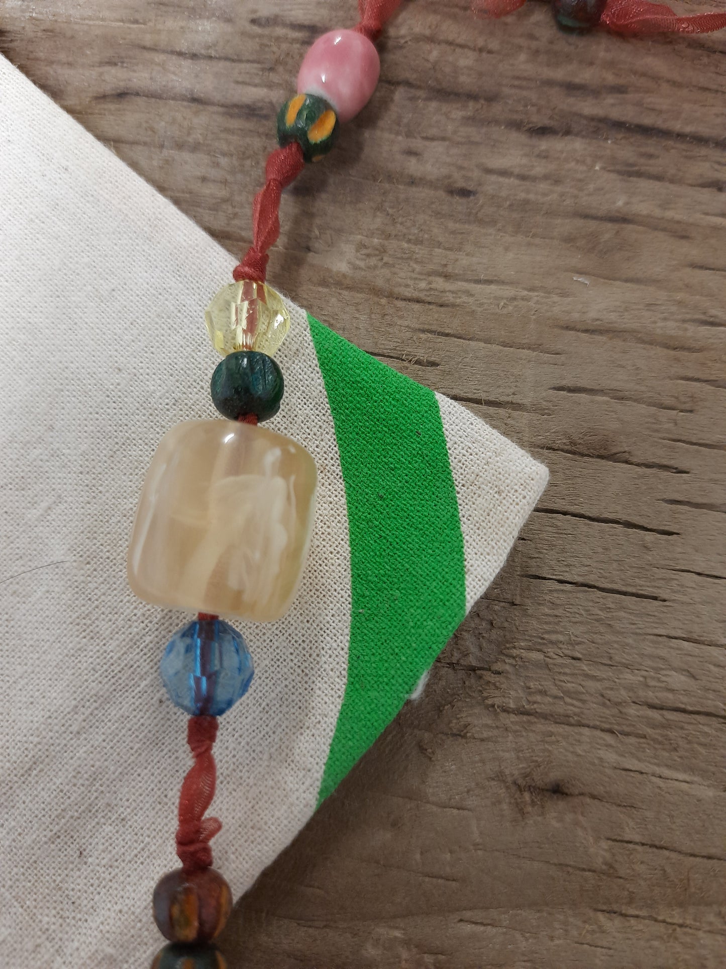 Handmade multicolour wooden necklace for women