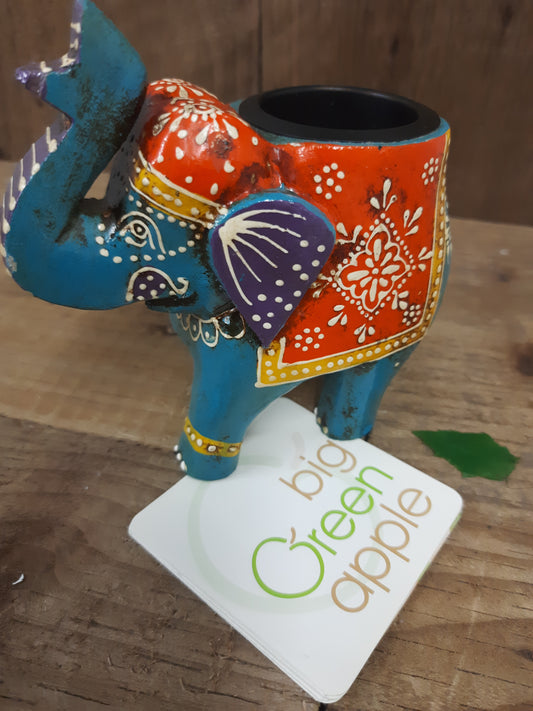 Tea Light Burner | Elephant Ornaments | Blue Home Decor Ornaments | Gifts Men