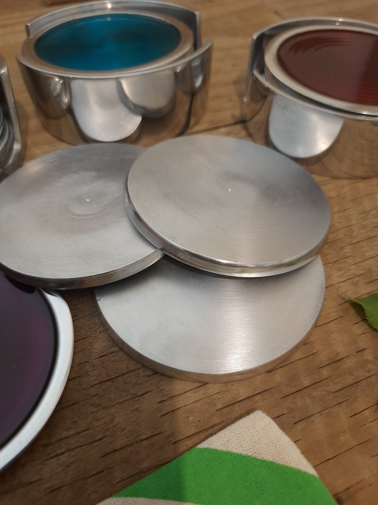 Set of 6 Drink Coasters Recycled Aluminium