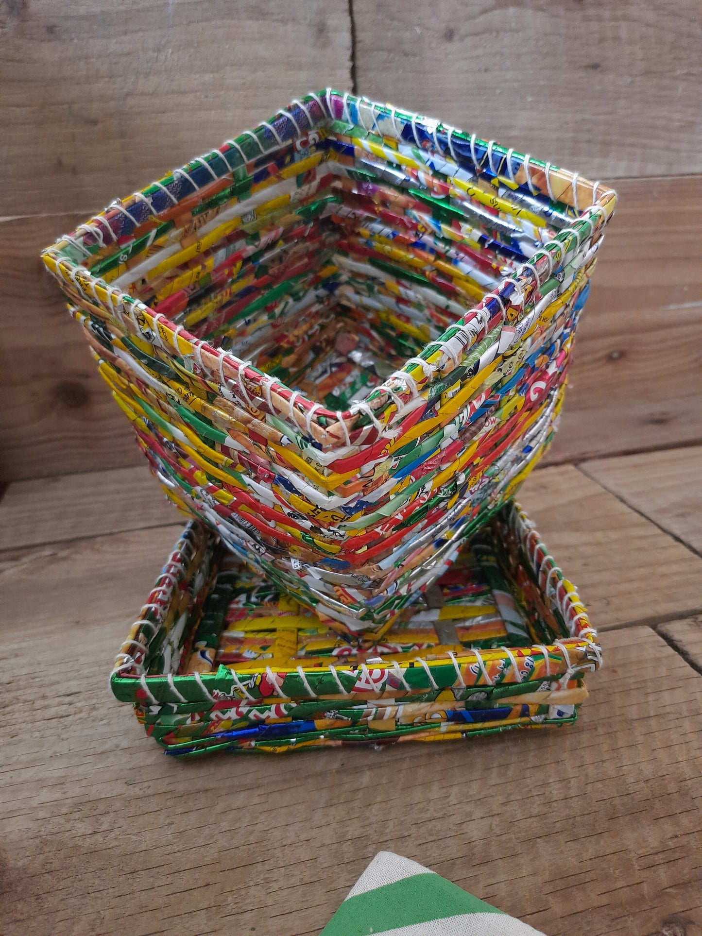 Recycled crisp packet box for jewellery