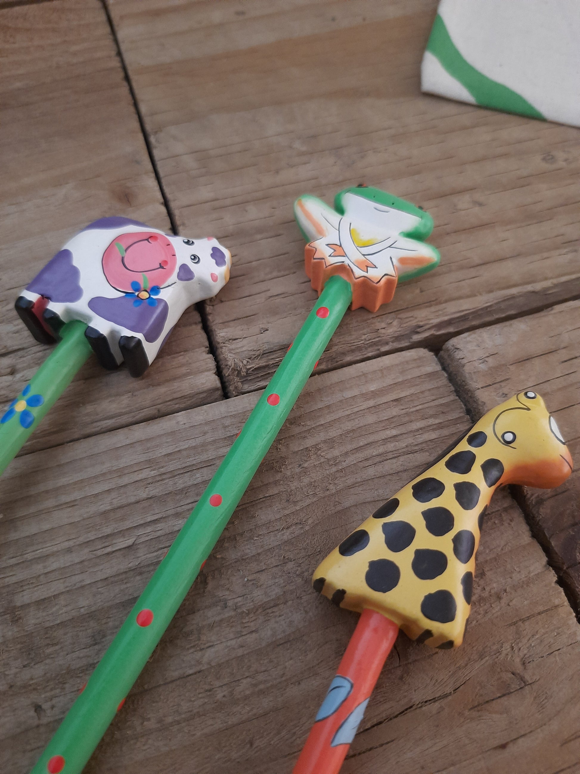 Cute colourful frog pencil