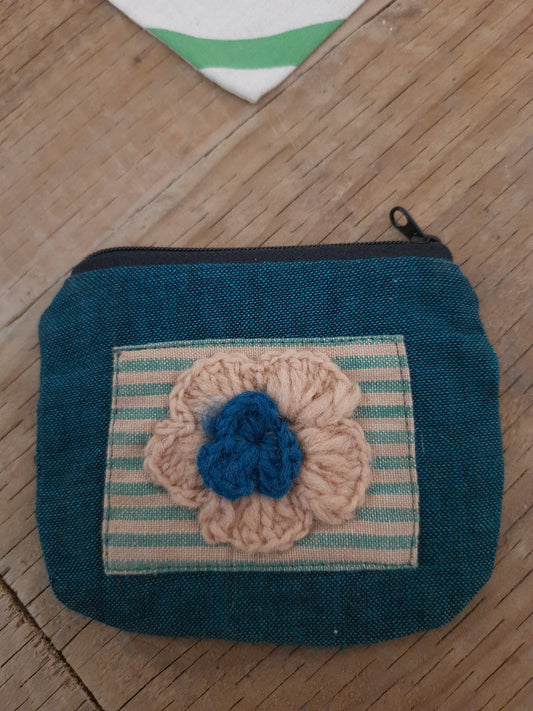 Green Flower Coin Purse