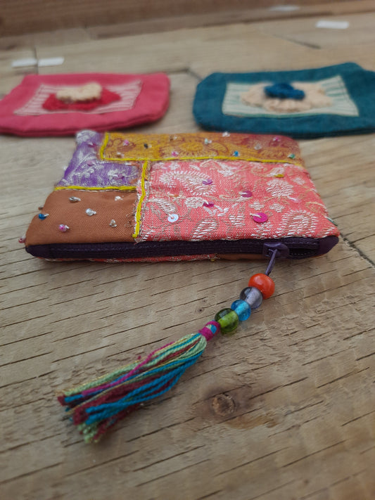 Fair Trade purse with colourful fabric