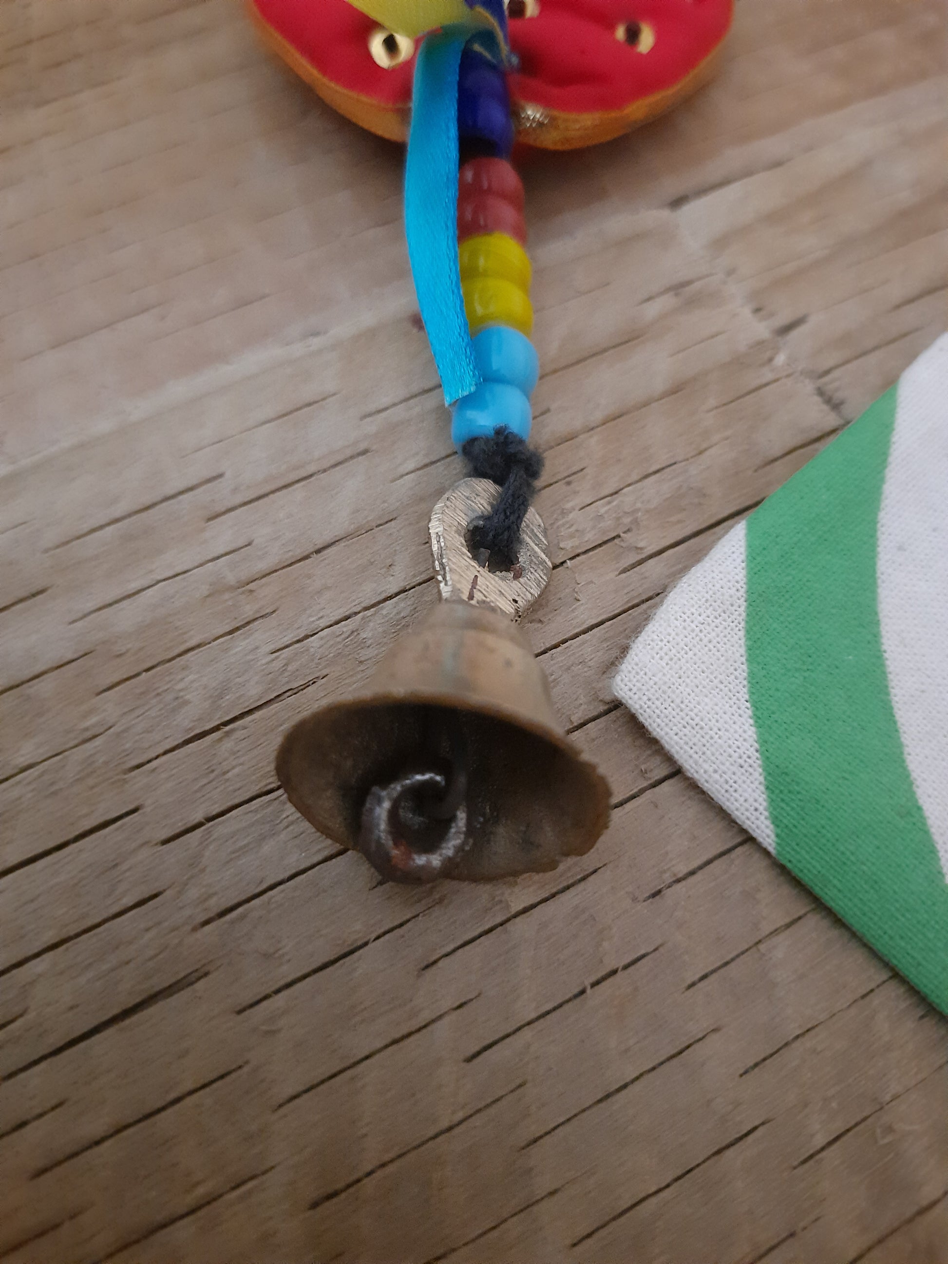Handmade heart hanging bells from India