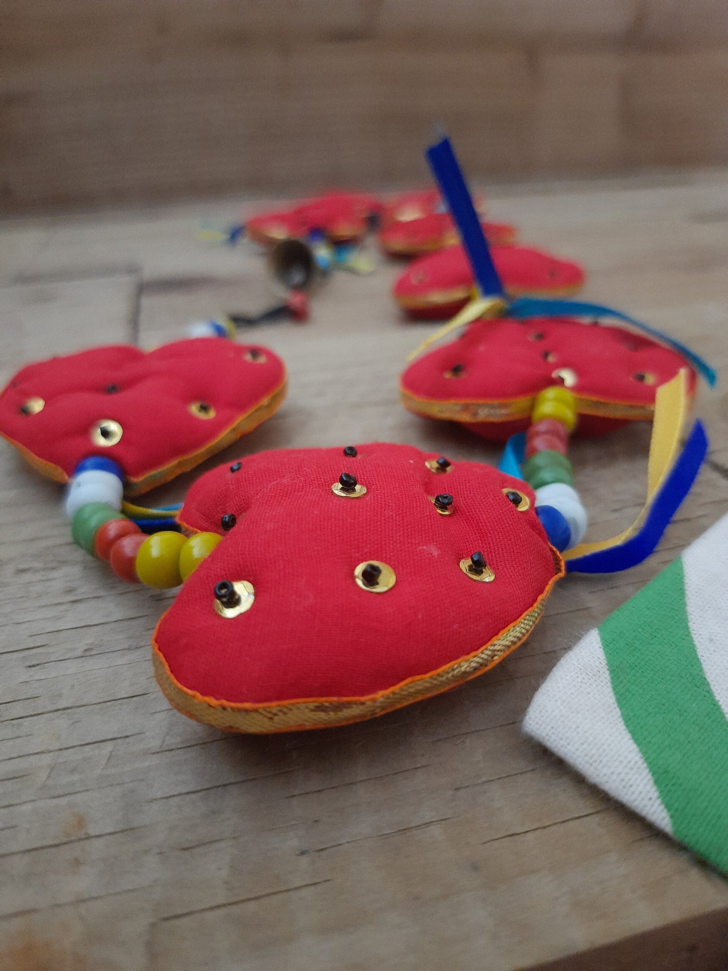 Hand-stitched heart Tota Bells