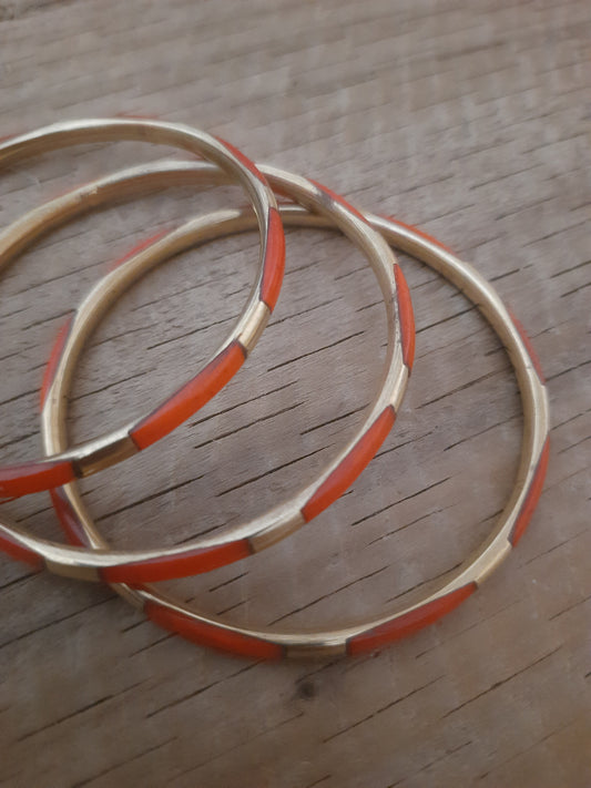 Bright Orange Bangle Set