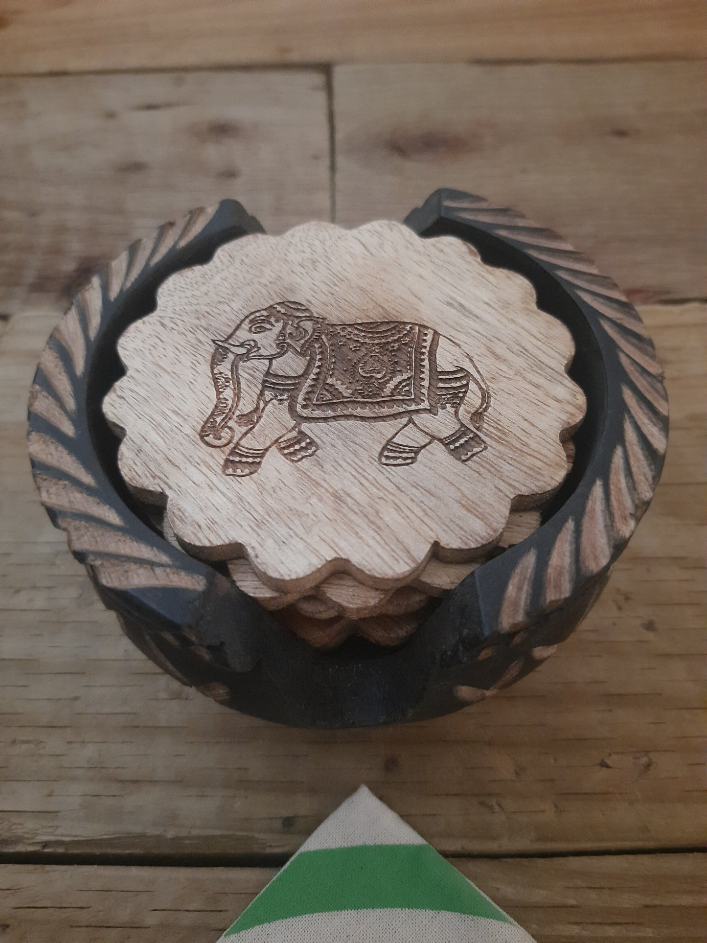 Luxury Wooden Coaster Set with Holder