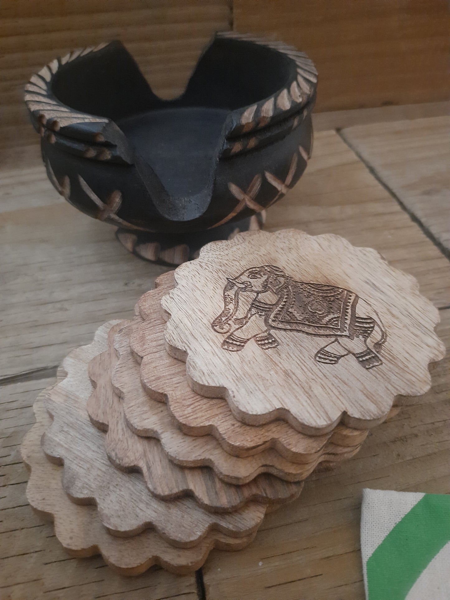 Luxury Wooden Coaster Set with Holder