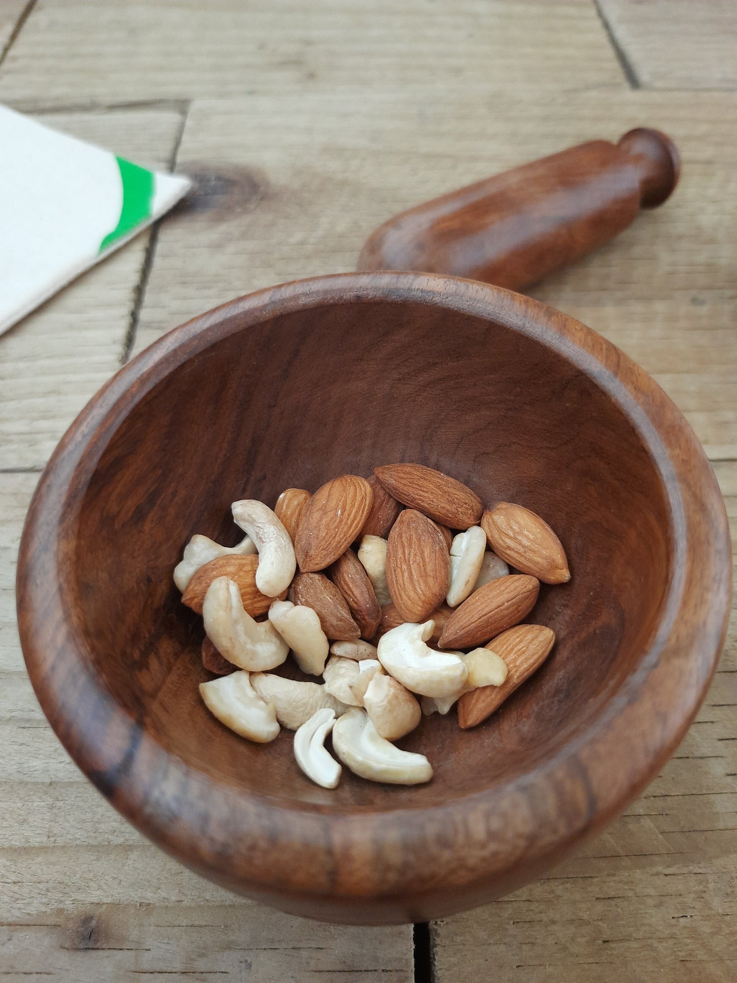 Hand Carved Wooden Mortar and Pestle