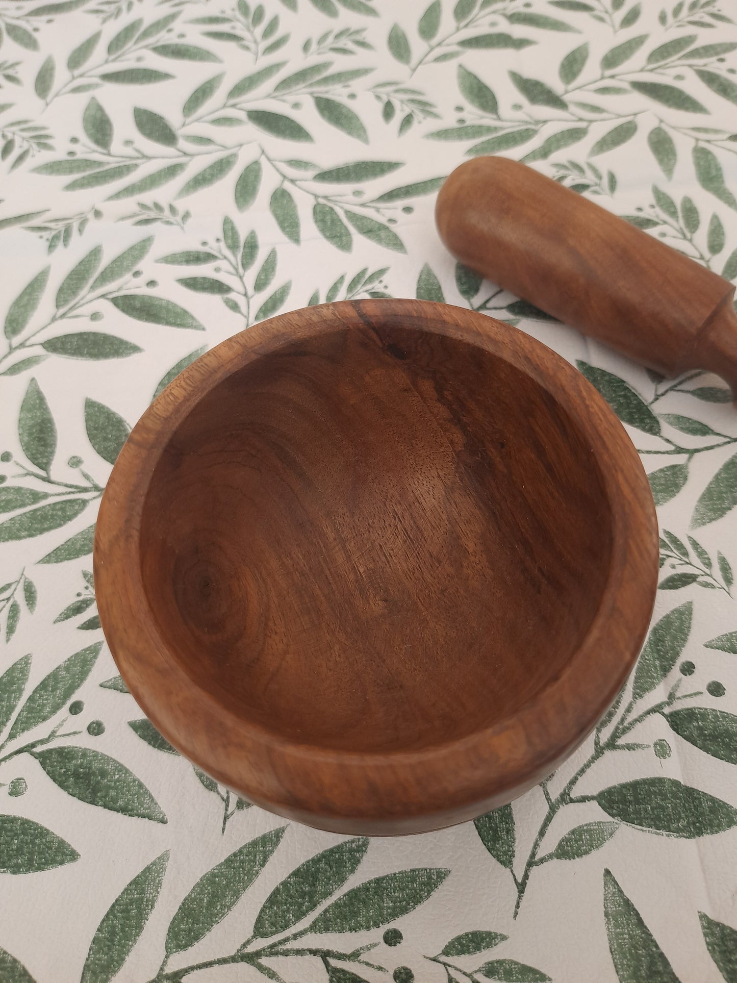 Hand Carved Wooden Mortar and Pestle