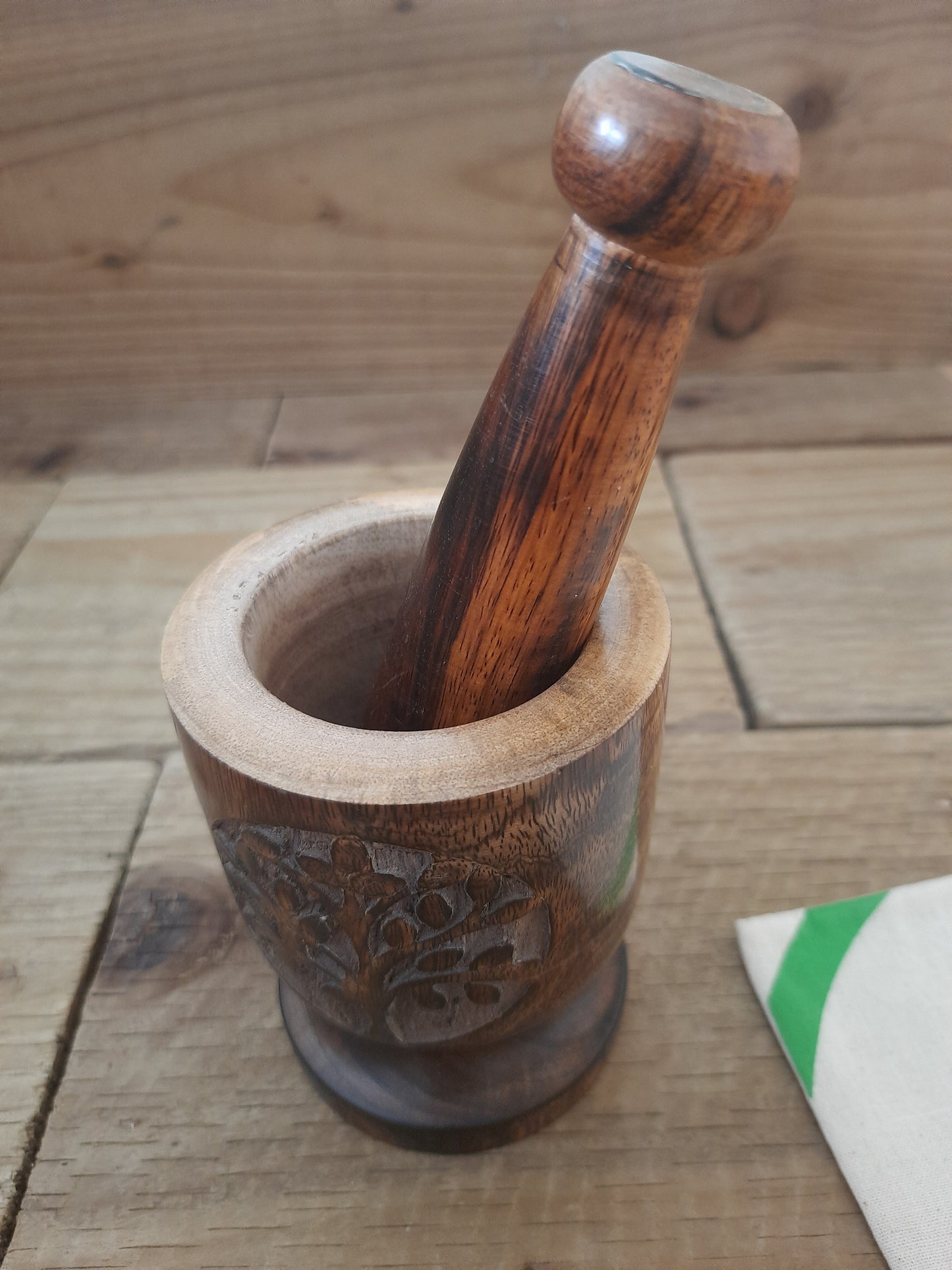 Wooden Pestle and Mortar