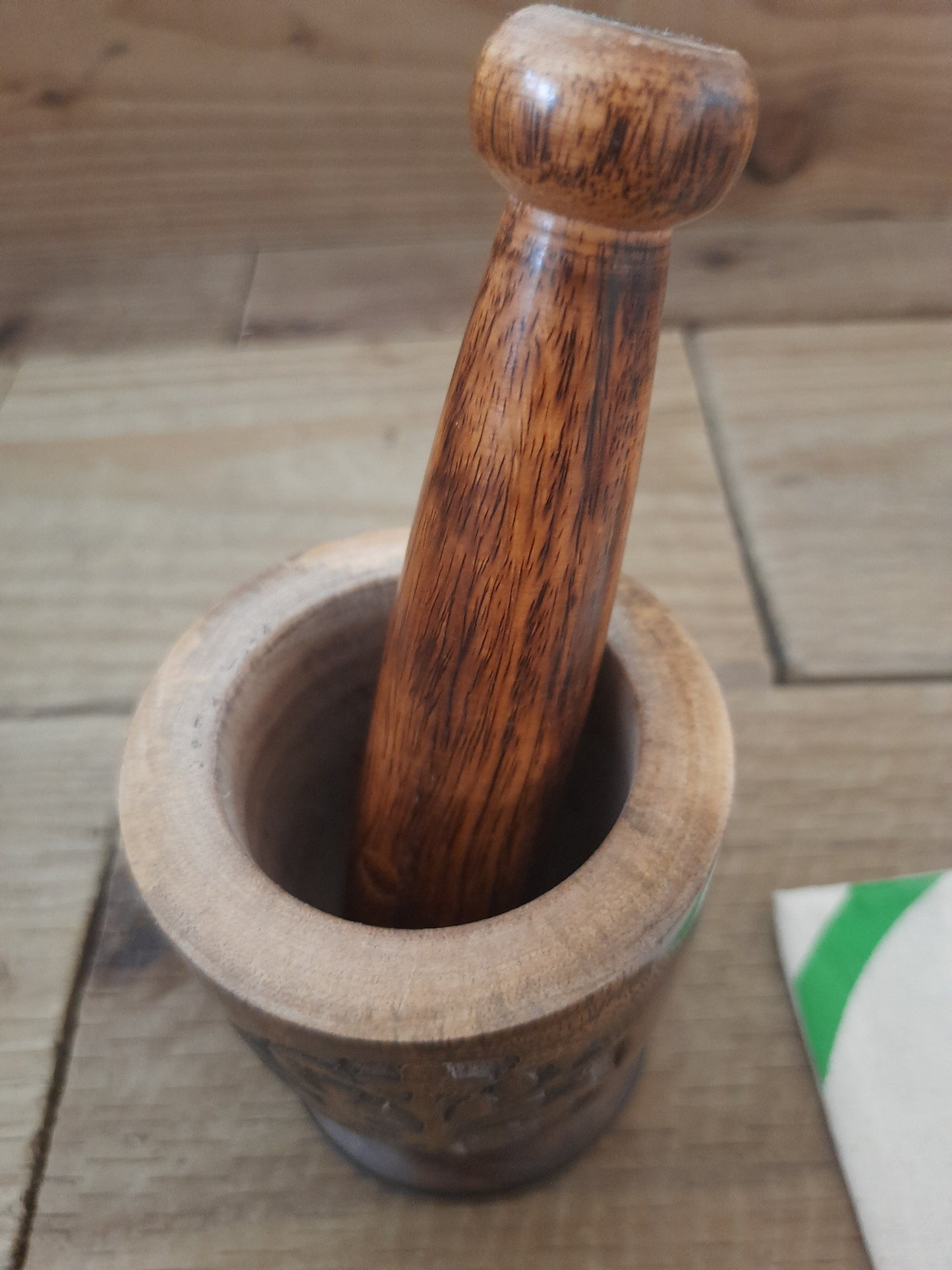 Wooden Pestle and Mortar