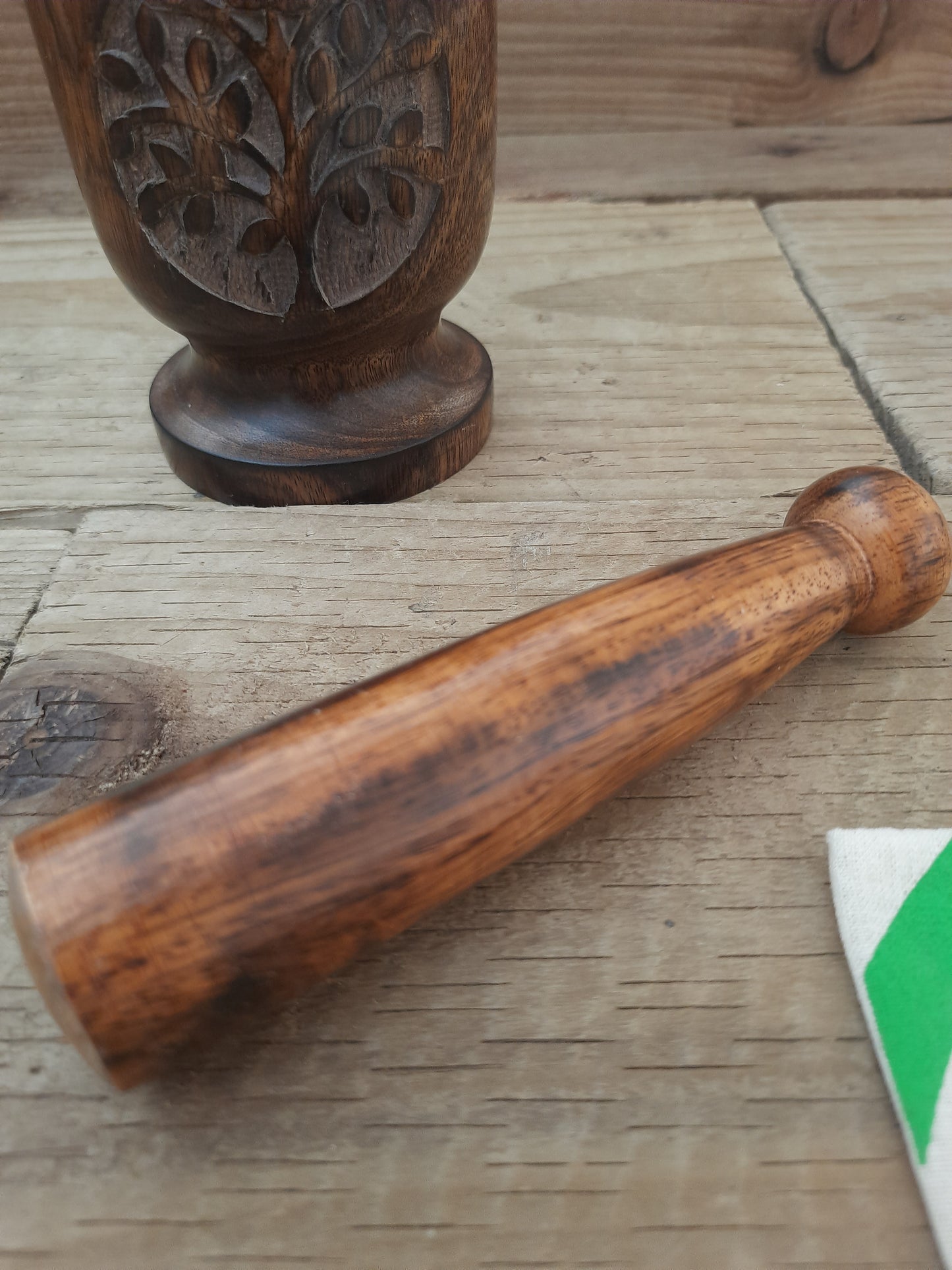 Wooden Pestle and Mortar