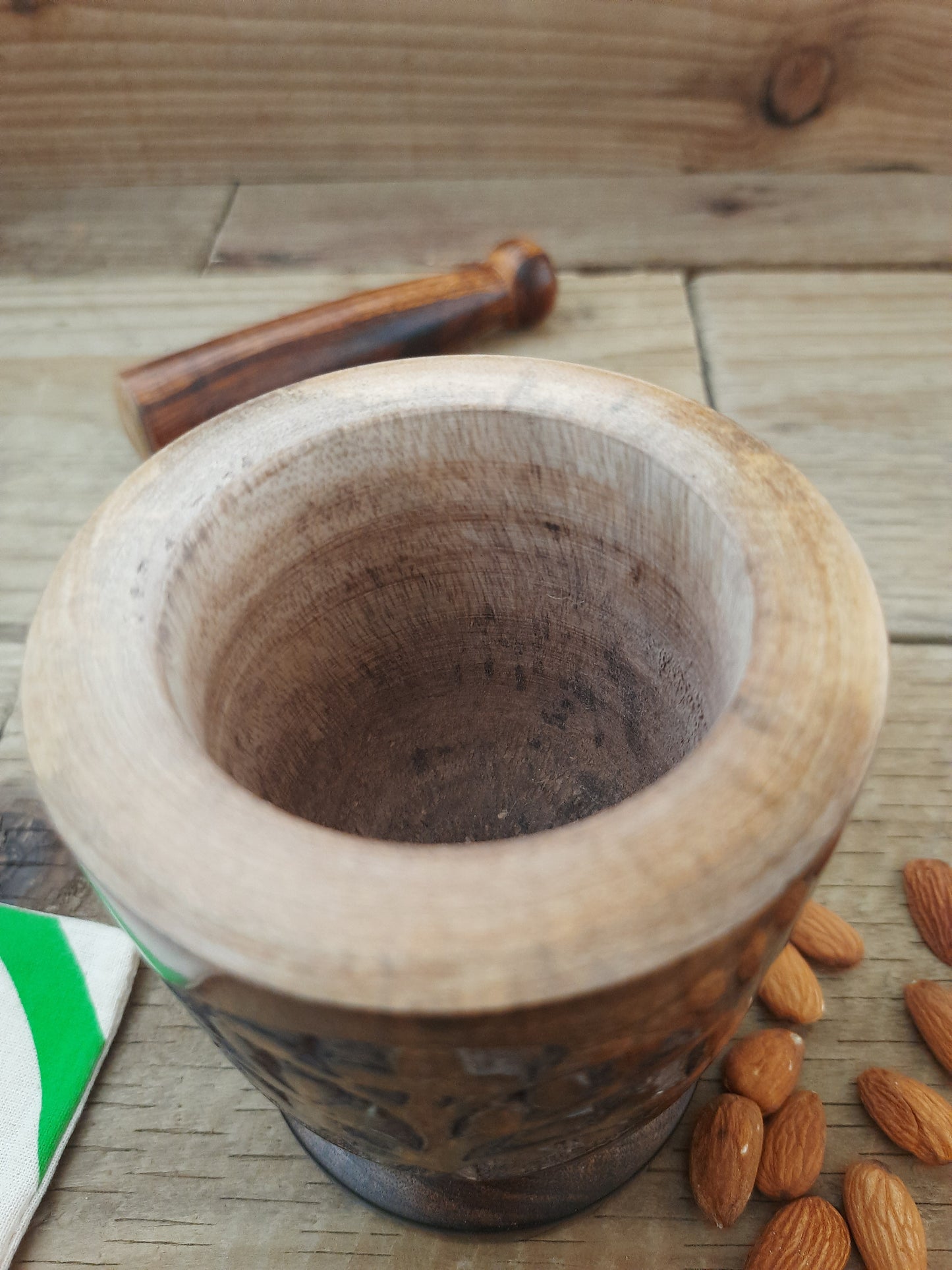 Wooden Pestle and Mortar