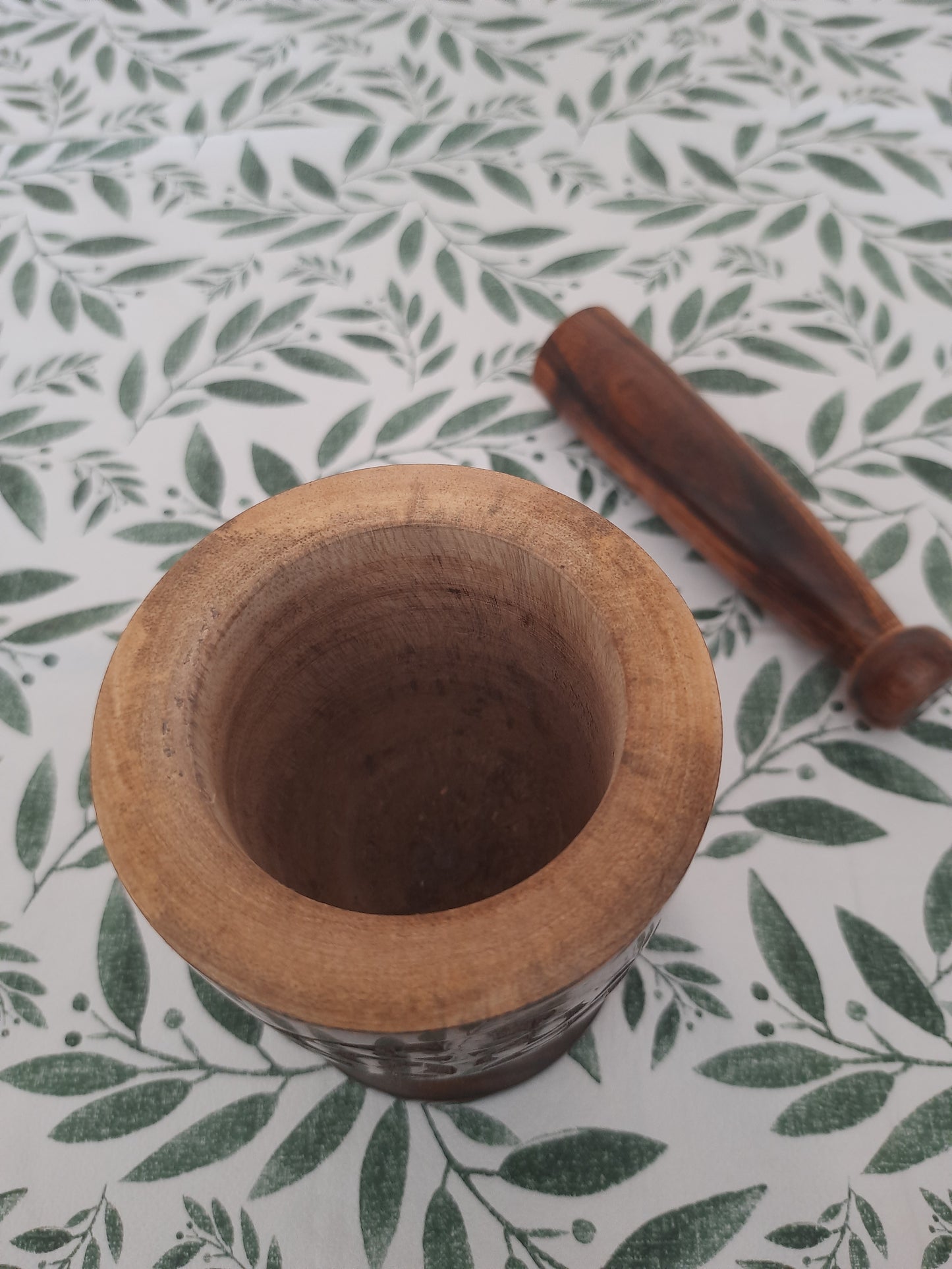 Wooden Pestle and Mortar