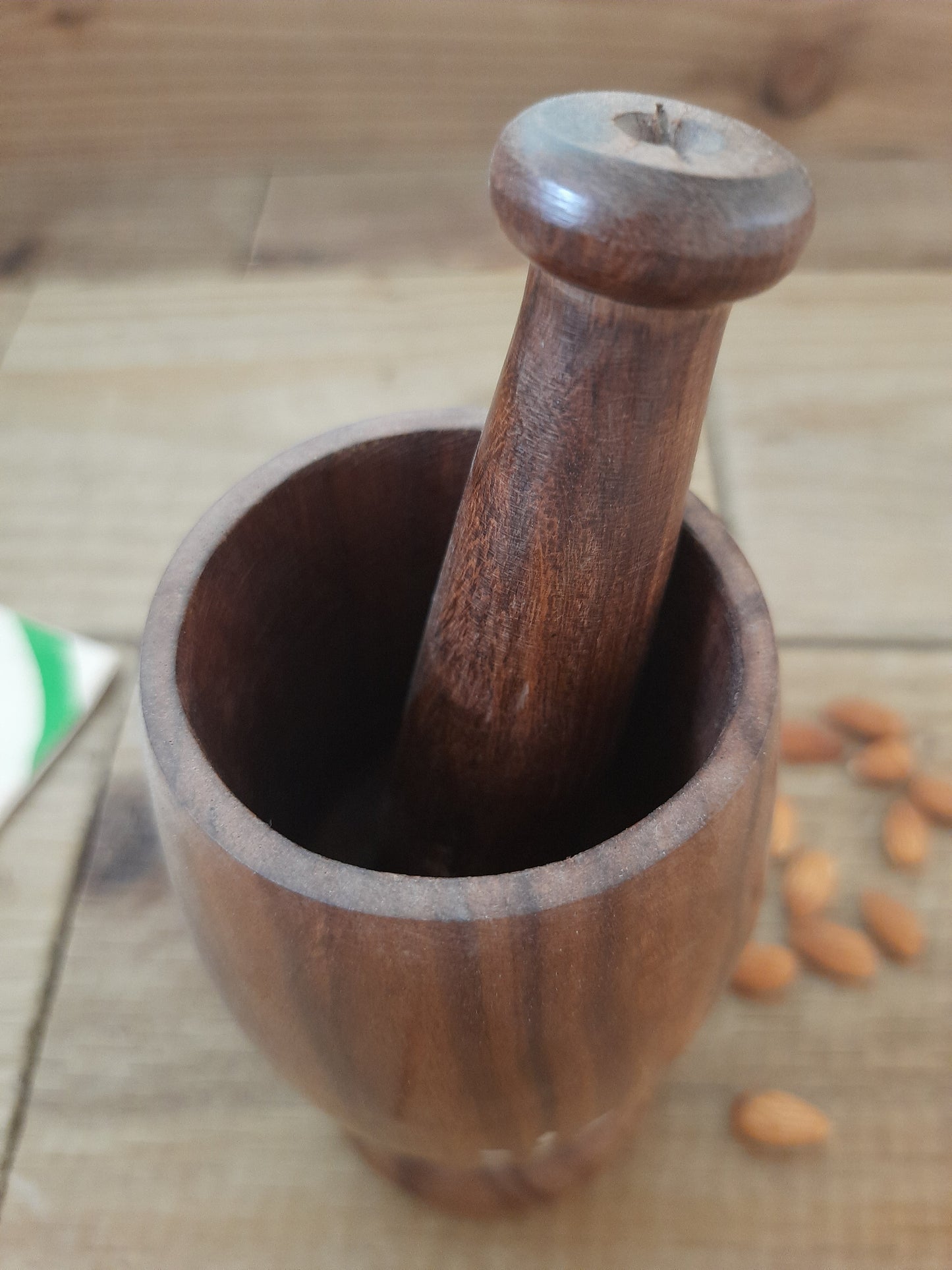 Traditional Wooden Mortar and Pestle