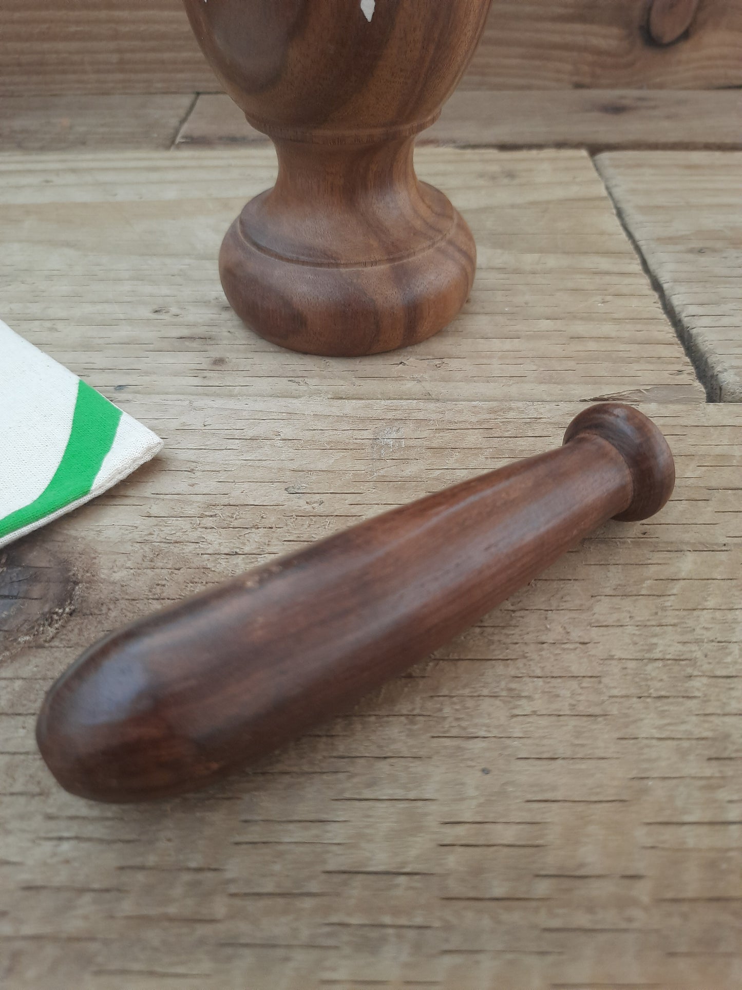 Traditional Wooden Mortar and Pestle