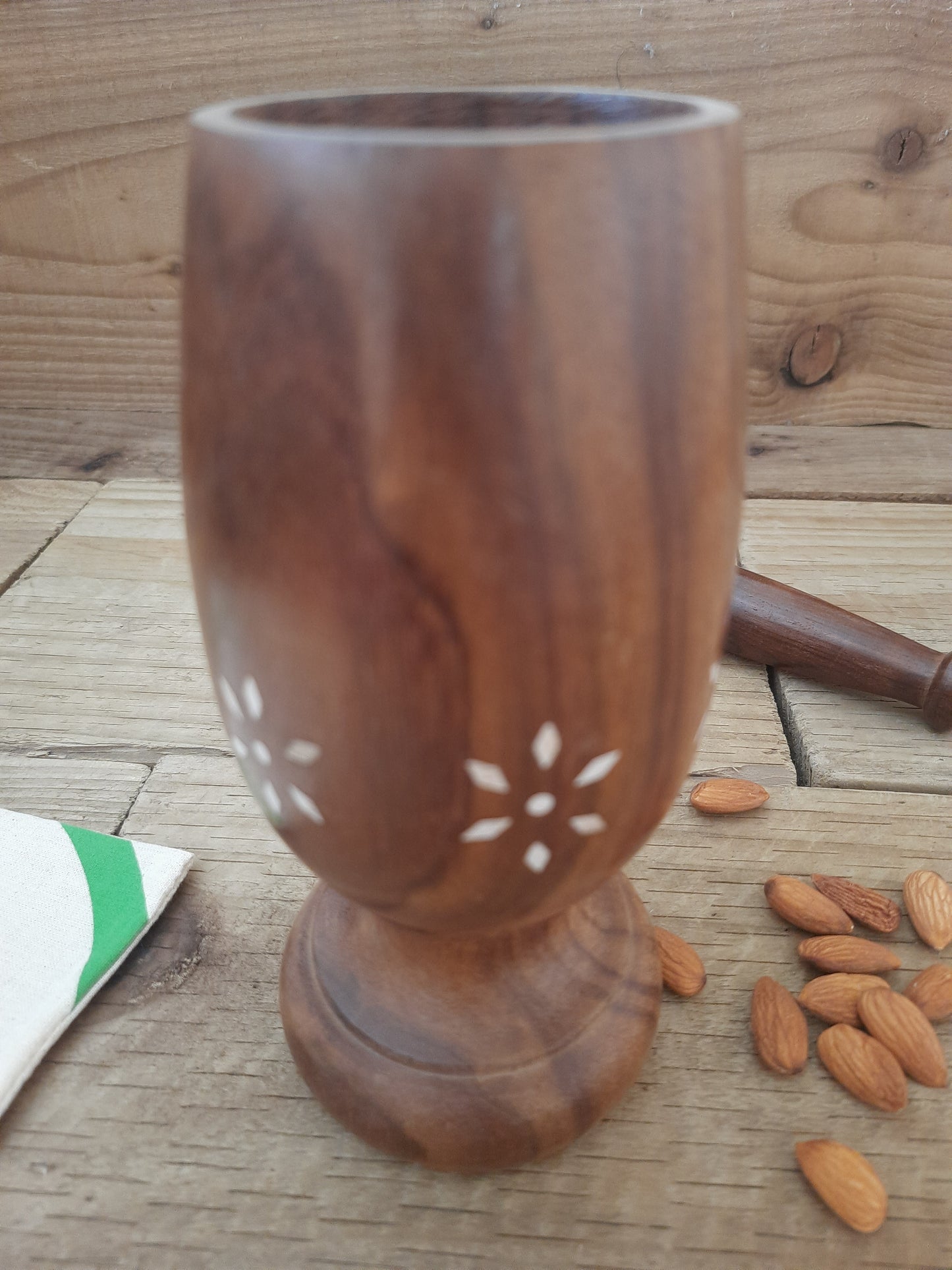Traditional Wooden Mortar and Pestle