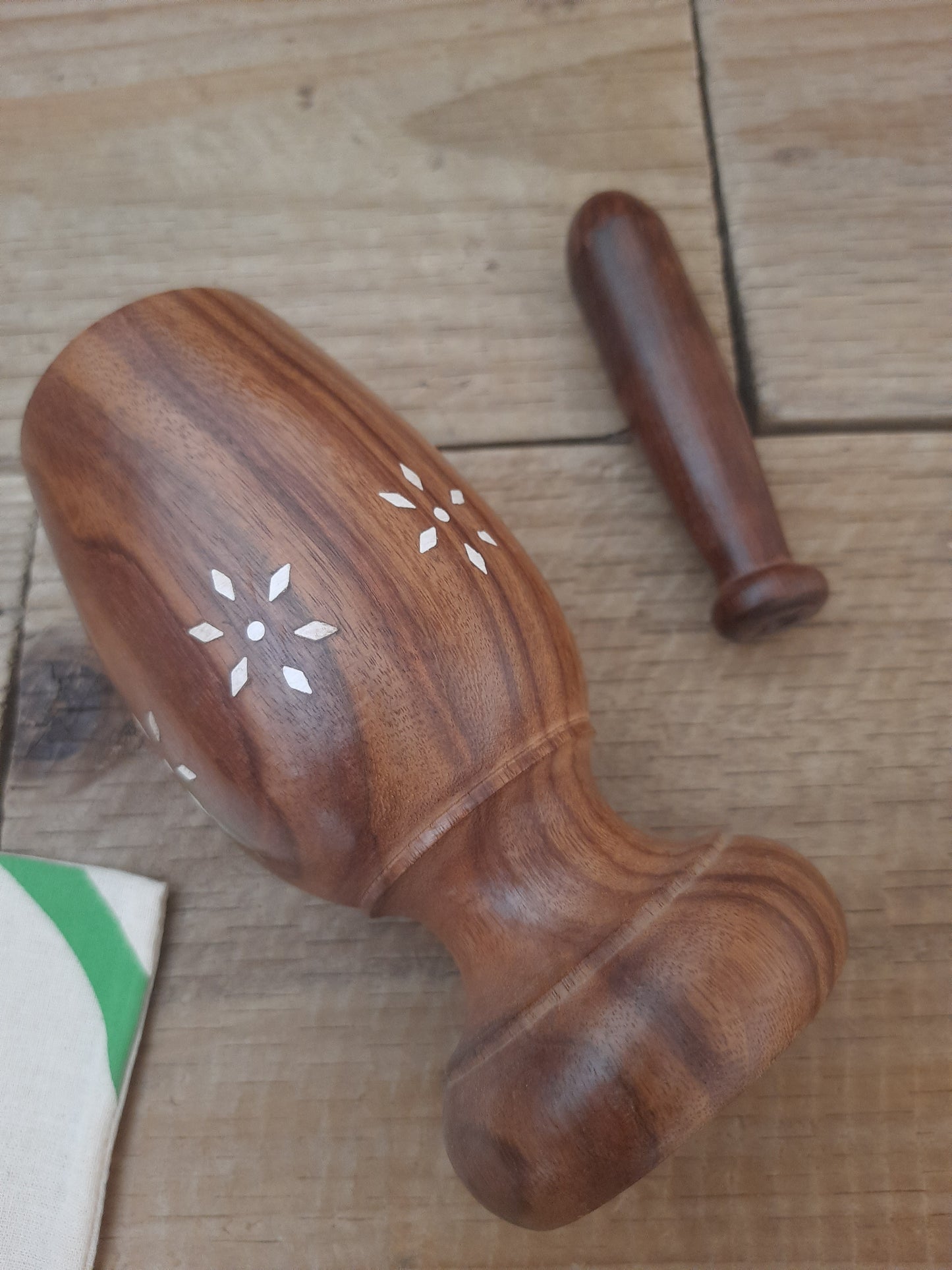 Traditional Wooden Mortar and Pestle