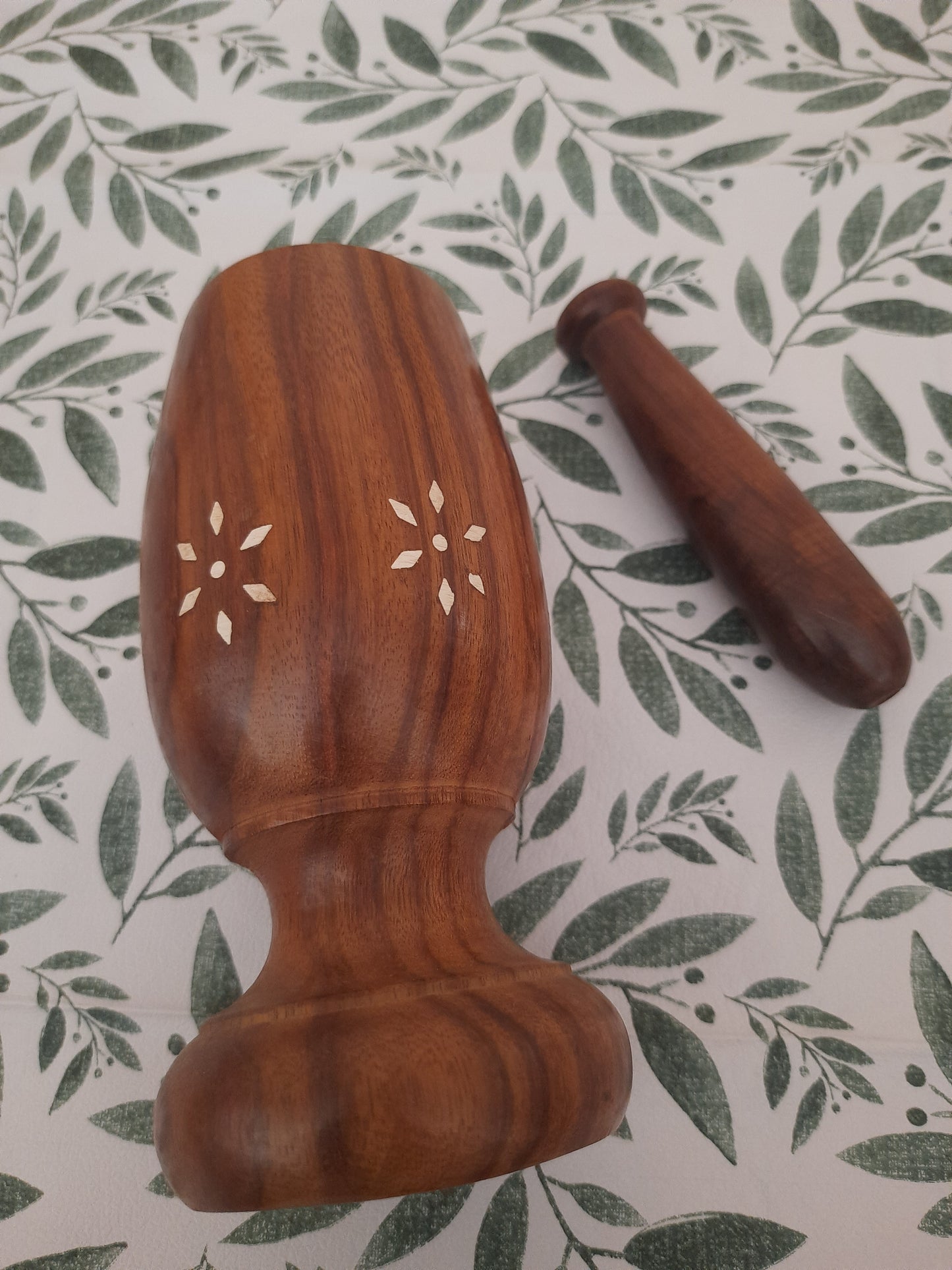 Traditional Wooden Mortar and Pestle