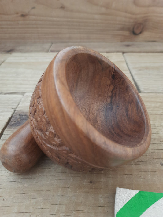 Natural Wood Mortar Pestle Kitchen Tool