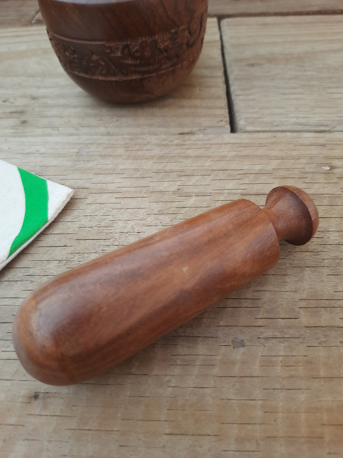 Natural Wood Mortar Pestle Kitchen Tool