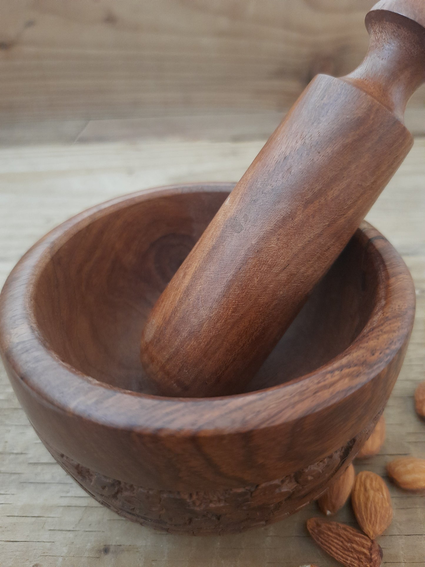 Natural Wood Mortar Pestle Kitchen Tool