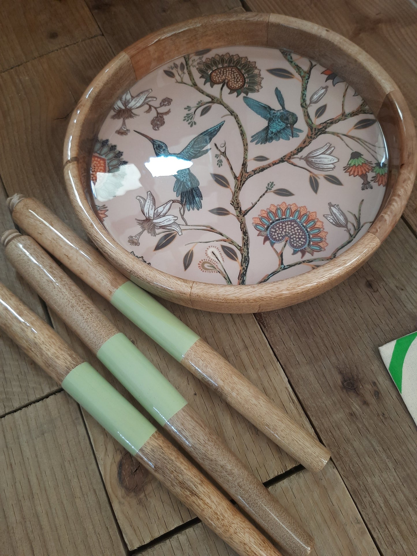 Small Light Wood Coffee Table Tray