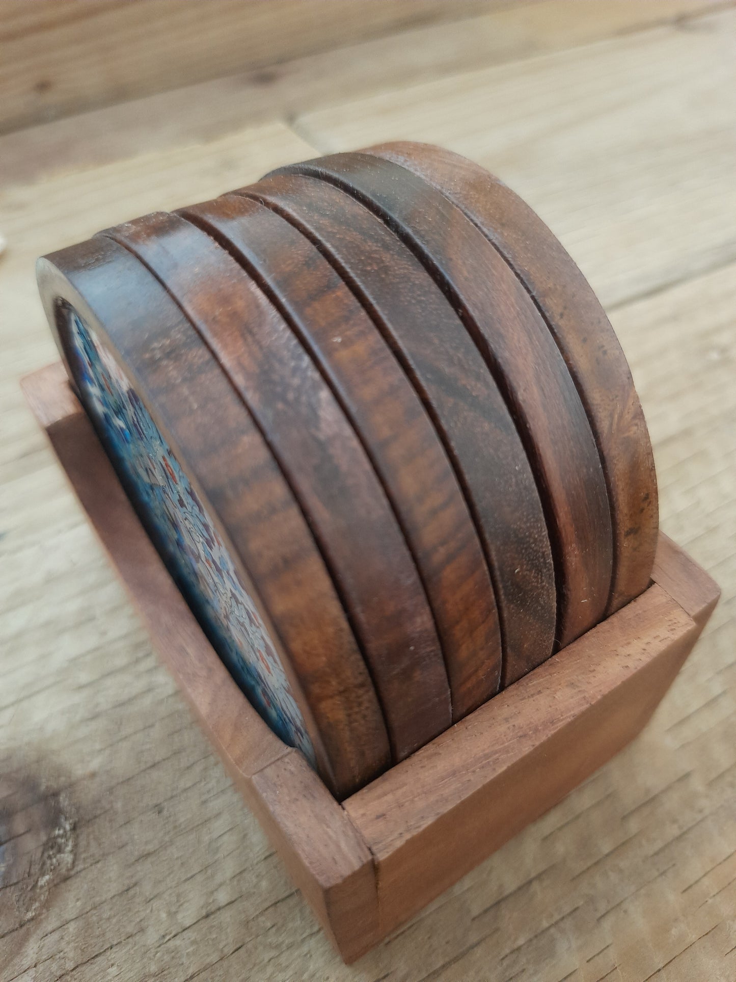 Eco-Friendly Wooden Drink Coasters – Set of 6 Sustainable Natural Wood Coasters