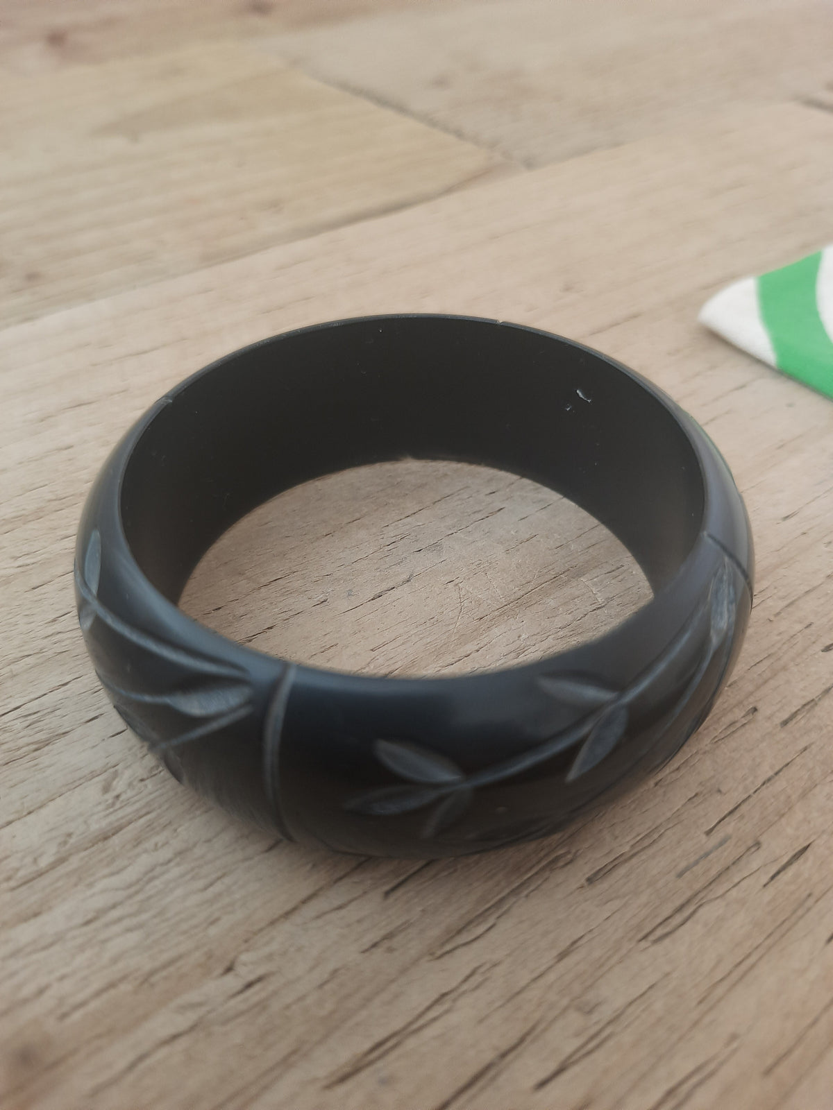 Black and gold floral bangle for women