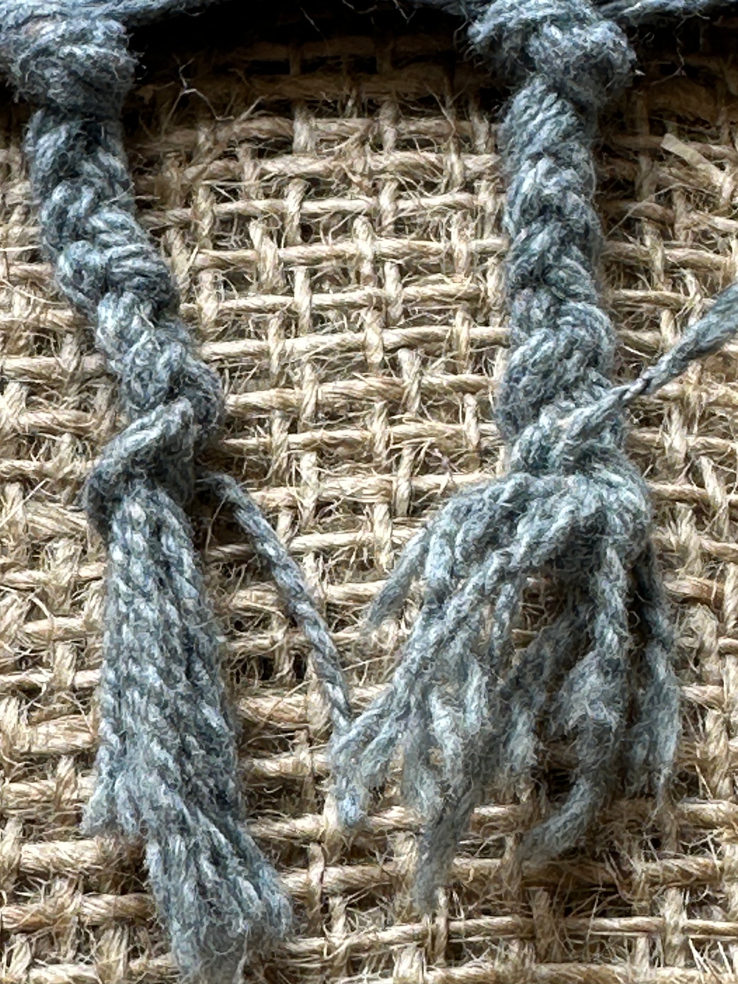 Blue Grey & White Striped Cotton Mat