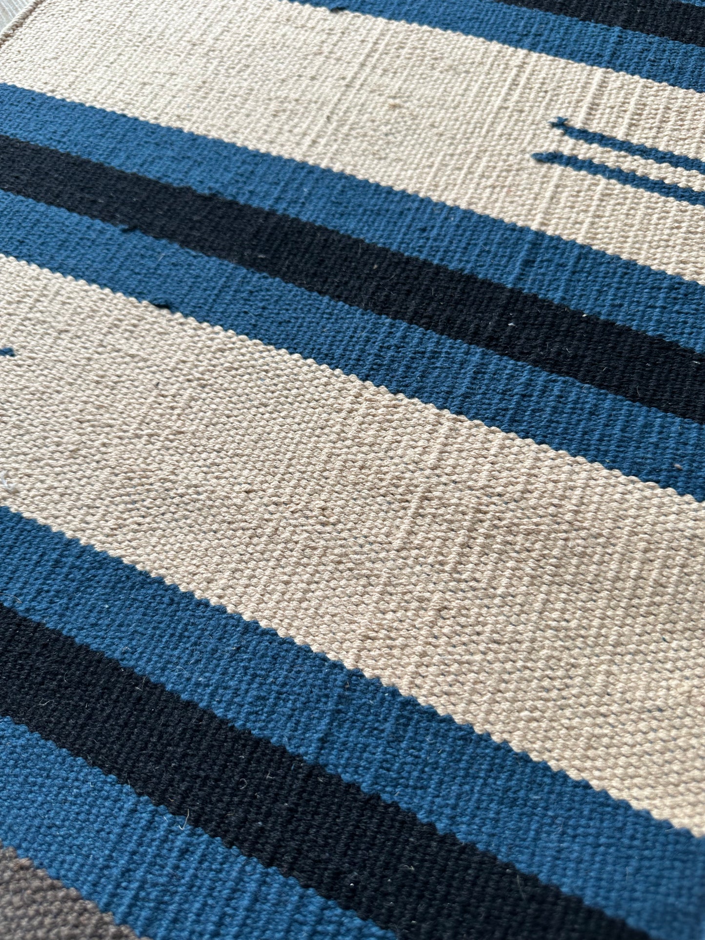 Blue grey cotton mat for the home