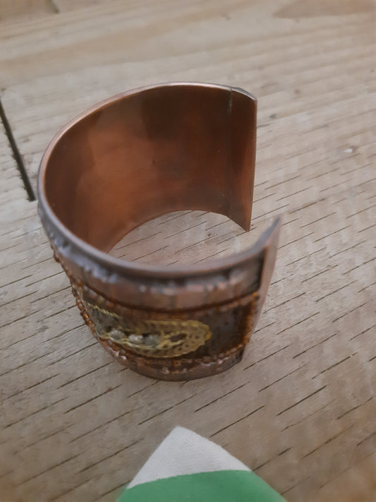 Brown Beaded Half Cuff Bracelet