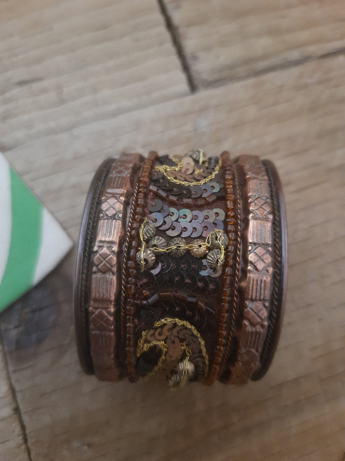 Brown Beaded Half Cuff Bracelet