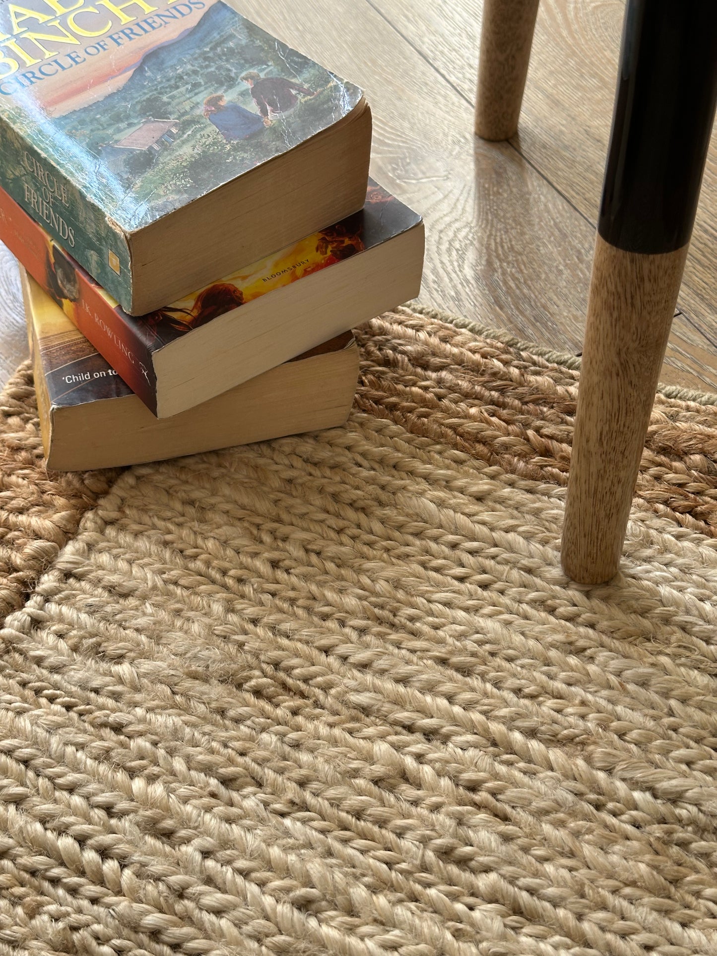 Handmade brown border jute rug made in India