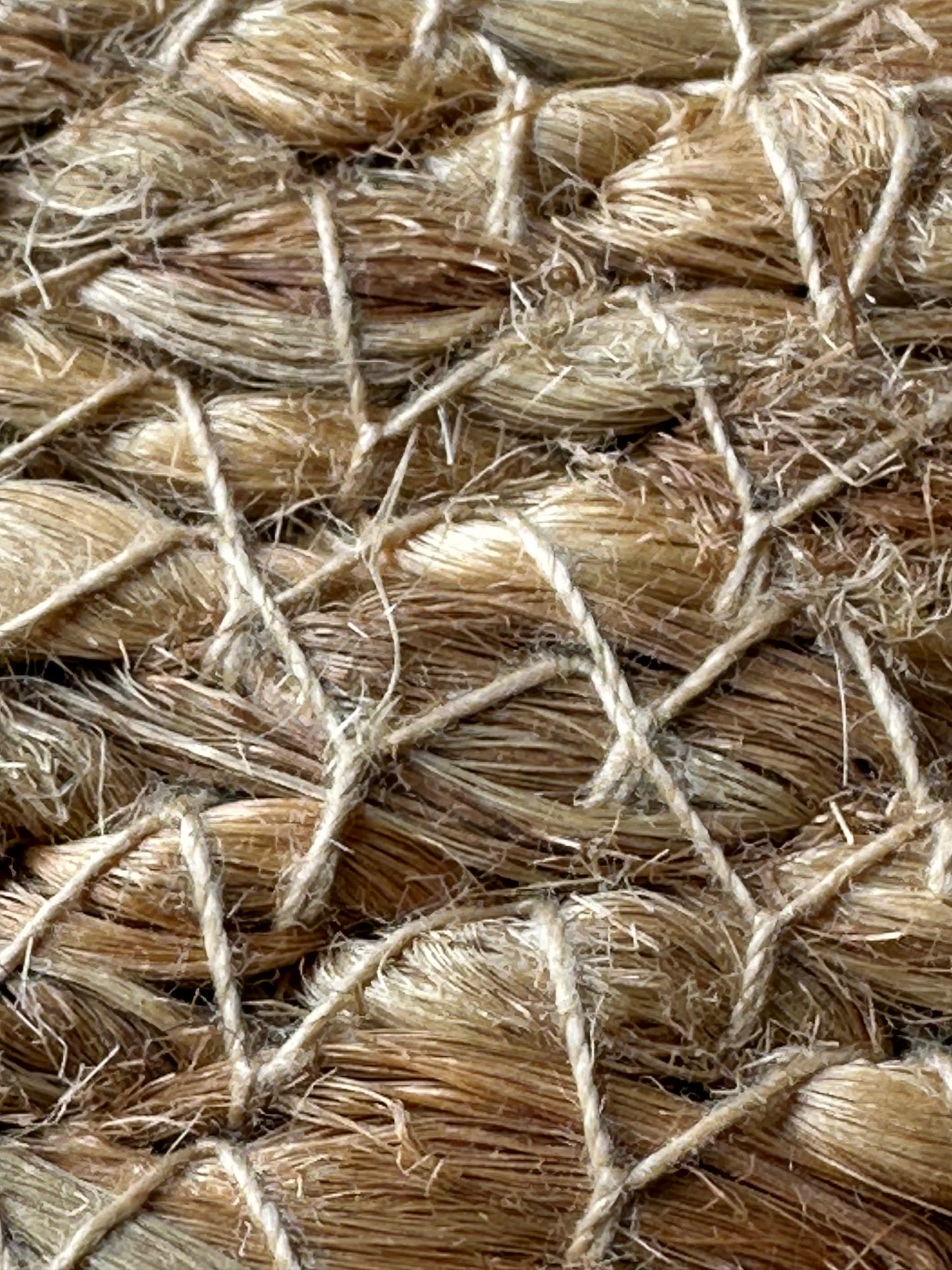 Beige jute rug with lighter outer circle