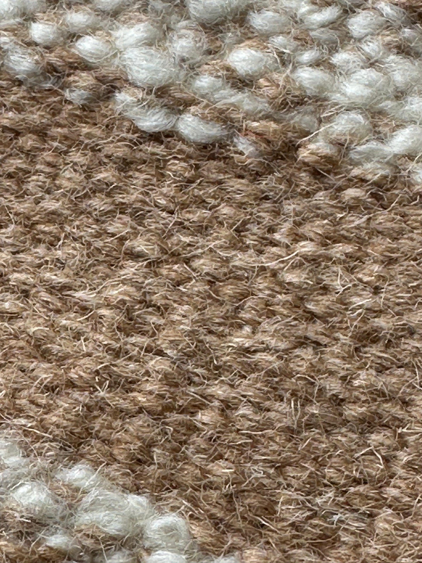 Small rug with brown borders and tassels