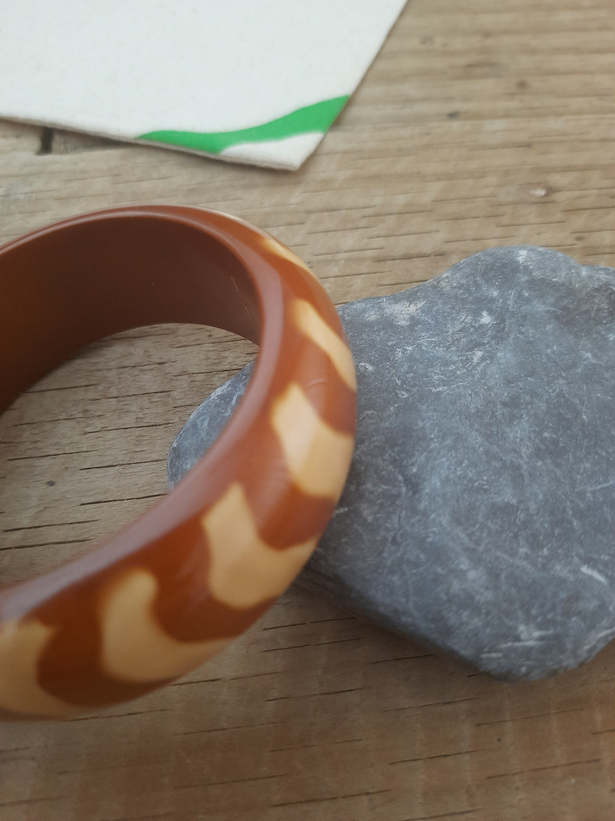 Chunky brown statement bangle with an organic design