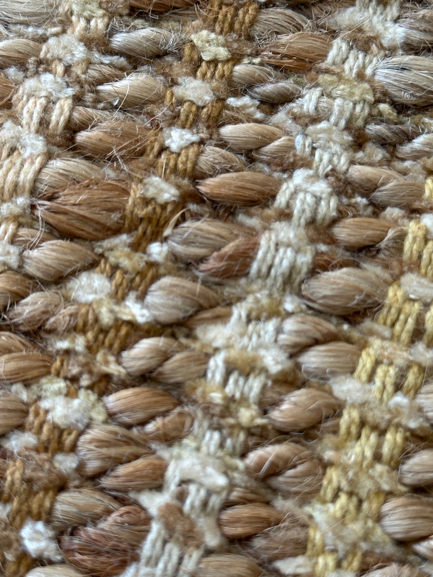 Beige and brown striped woven jute rug