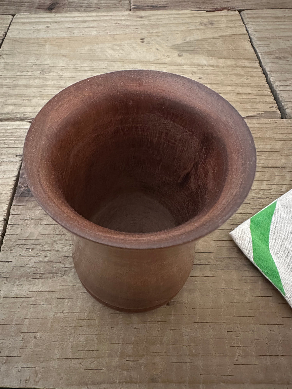 Indian wooden drinking cup