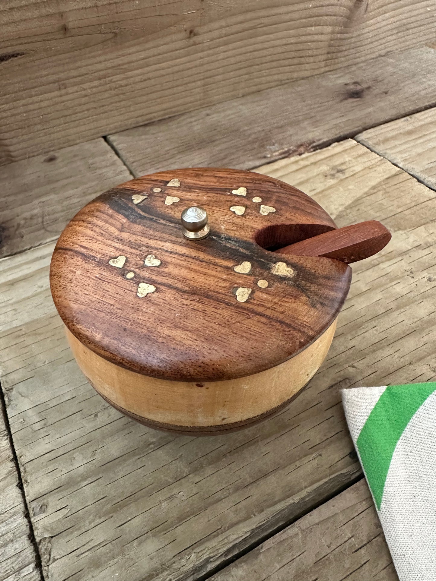 Wooden Sugar Pot with Lid